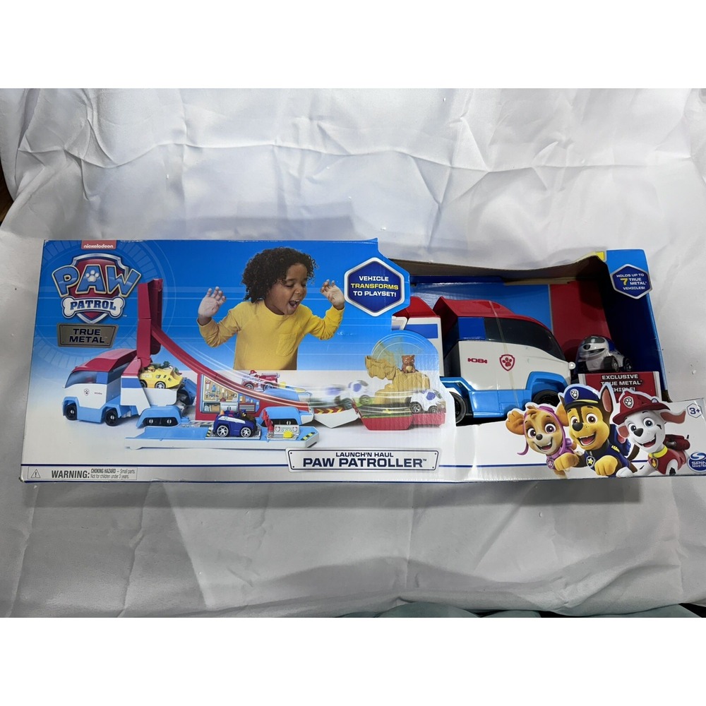 New Nos True Metal Launch'N Haul PAW Patroller Toy Track Set 6053365 Spin Master